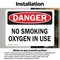 Signmission No Smoking Oxygen In Use OSHA Danger Sign, Vinyl Decal, 14in W x 10in L, 2PK OS-2PACK-CL-D-1014-L-19995 - alternate 2